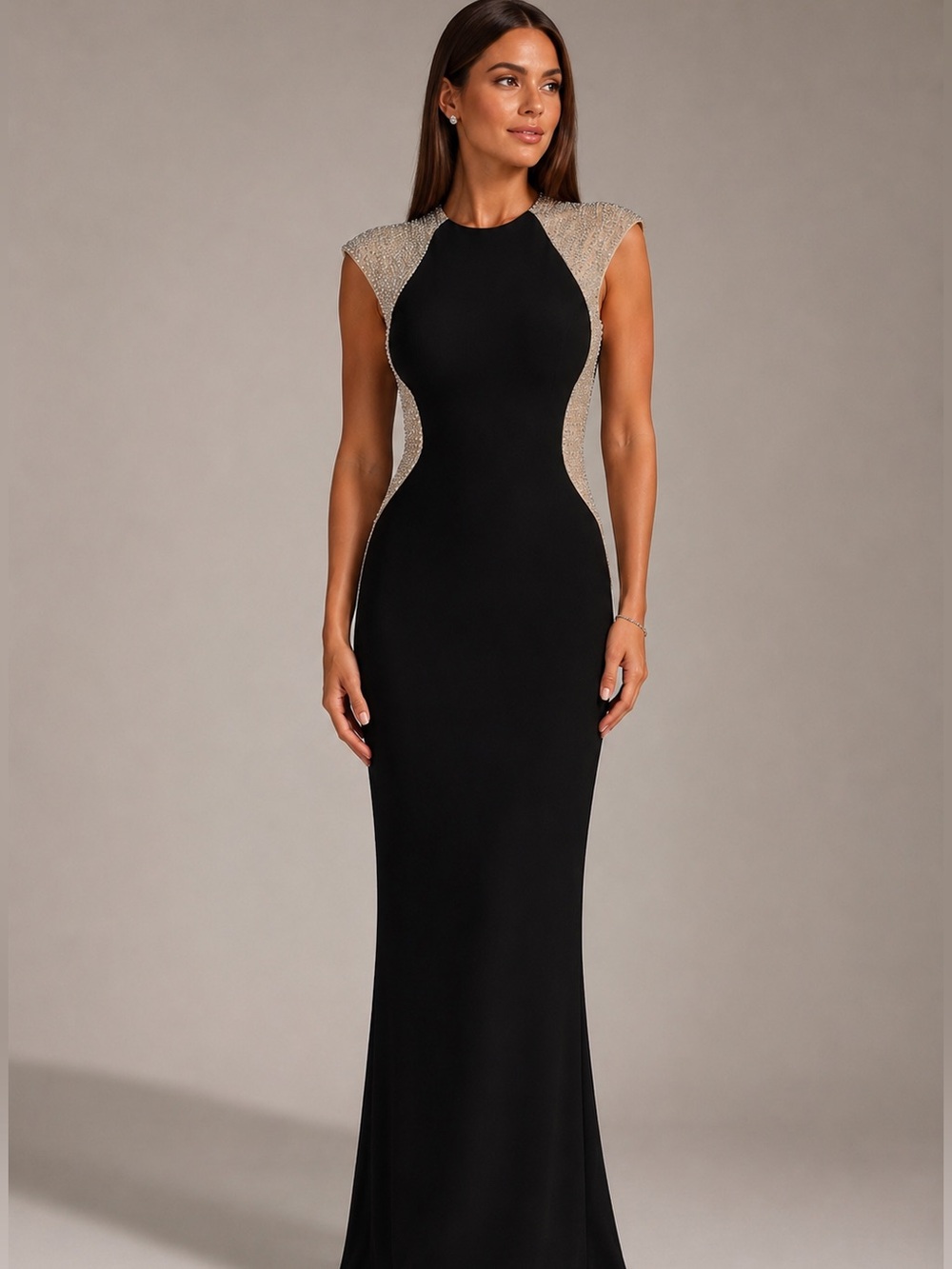 ✨ Elegant Xscape Black Evening Gown – Size 4